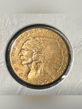 1909 Indian Head Quarter Eagle ($2.50) Gold Coin VERY NICE STRIKE